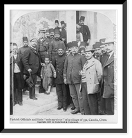 Historic Framed Print, Turkish officials and little sole survivor" of a village of 350,  Candia,  Crete",  17-7/8" x 21-7/8"