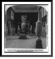 Sepulchral vases of the ancient greeks, museum, Athens, Vintage Poster