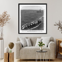 Marines from German warship on blockade duty, Suda Bay, Crete, Historic Print