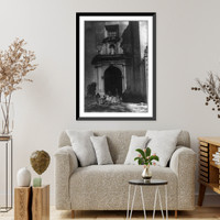 Historic Framed Print, Fa&ccedil;ade of Convento de San Diego [17th century church], Churubusco, [Mexico City], Mexico,  17-7/8" x 21-7/8"