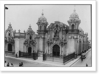 Historic Framed Print, Fa&ccedil;ade of Iglesia de San Maicelo, Lima, Peru,  17-7/8" x 21-7/8"