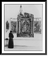 Historic Framed Print, First floor gallery triptych, Convento de Sna Francisco, Quito, Ecuador,  17-7/8" x 21-7/8"