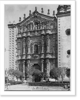 Historic Framed Print, Fa&ccedil;ade, Iglesia del Carmen, San Luis Potosi, Mexico,  17-7/8" x 21-7/8"