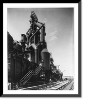 Huge blast furnace of the Great Lakes Steel Corporation near Detroit, Mich, Vintage Print
