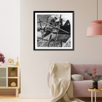 Maine farmer combining a grain field near Augusta, Maine Classic, Vintage Poster