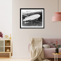 Aerial view of the airship Gen. Umberto Nobile's Italia" flying over Stockholm enroute to North Pole" Classic, Antique Poster