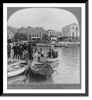 Greek immigrants embarking in small boat for steamer for America, Patras, Greece Classic, Historic Print