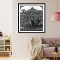 Grave mound of Greek heroes who routed the outnumbering Persians in 490 B.C. - Marathon, Greece, Vintage Print
