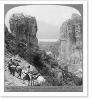 Historic Framed Print, Holy Trinity monastery on its sky-island, (W.S.W.) and cliffs at Meteora, Greece,  17-7/8" x 21-7/8"