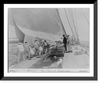Historic Framed Print, [Sailboats sailing]: On board DEFENDER,  17-7/8" x 21-7/8"