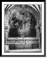 Regina Coeli with angels, saints and Jesuit attendants, Antique Print
