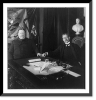 Historic Framed Print, William Howard Taft and Elihu Root seated at desk,  17-7/8" x 21-7/8"