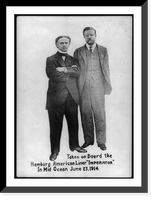 Historic Framed Print, [Houdini and President Roosevelt, full-length portrait, both standing, aboard the Imperator],  17-7/8" x 21-7/8"