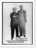 Historic Framed Print, [Houdini and President Roosevelt, full-length portrait, both standing, aboard the Imperator],  17-7/8" x 21-7/8"