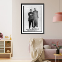 Historic Framed Print, [Houdini and President Roosevelt, full-length portrait, both standing, aboard the Imperator],  17-7/8" x 21-7/8"