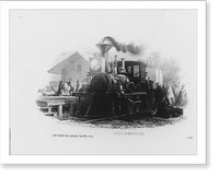 Historic Framed Print, Locomotive [at station],  17-7/8" x 21-7/8"