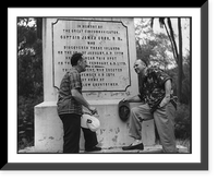 James Michner in Hawaii, May 1954: leaning against Capt. Cook monument, talking to Leonard Lyons(?), Historic Reproduction