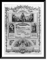 Historic Framed Print, [ membership form To all Free and Accepted Masons,  know ye that Brother _____ is a Master Mason..."; illus. with female personificaitons of "Hope,  Charity,  Faith,  Music,  Justice,  and Temperance"]",  17-7/8" x 21-7/8"