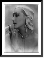 Baroness Edith von Winterfeld smoking a cigarette; head and shoulders, Antique Wall Art