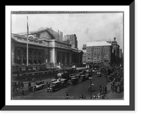 New York City Public Library, 5th Ave. & 40th St. Crowded street scene in foreground, Vintage Wall Art