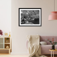 Historic Framed Print, Dining Room, Old Faithful Inn, Yellowstone National Park,  17-7/8" x 21-7/8"