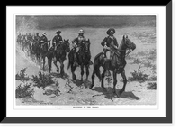 Historic Framed Print, [U.S. Cavalry]: Marching in the desert,  17-7/8" x 21-7/8"