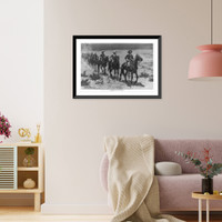 Historic Framed Print, [U.S. Cavalry]: Marching in the desert,  17-7/8" x 21-7/8"