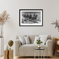 Historic Framed Print, [U.S. Cavalry]: Marching in the desert,  17-7/8" x 21-7/8"
