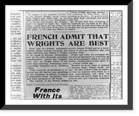 28 pages of clippings from various U.S. and French newspapers concerning aviation activites of Wright Brothers between 1903 and 1909 - 5 Classic, Vintage Poster