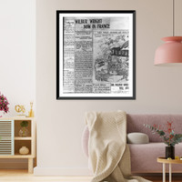 28 pages of clippings from various U.S. and French newspapers concerning aviation activites of Wright Brothers between 1903 and 1909 - 10, Antique Wall Art