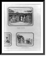 Russian Turkestan, 1871-72: (top)- carpenter seling kibitkas" (top frame of nomadic tent) to nomad; (bottom)- nomads "braiding rope", Historic Reproduction