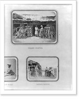 Russian Turkestan, 1871-72: (top)- carpenter seling kibitkas" (top frame of nomadic tent) to nomad; (bottom)- nomads "braiding rope", Historic Reproduction