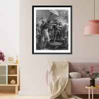 Scene from OS Lusidas, by the portugese poet Luiz Vaz de Camoes, depicting the visiot of the Moorish king Meline to Vasco da Gama, Antique Wall Art