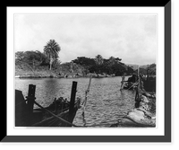 Historic Framed Print, Scene along the Waimea River near Honolulu,  17-7/8" x 21-7/8"