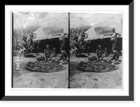 Historic Framed Print, [West Africa, 1909: 6 natives and child before low thatched hut],  17-7/8" x 21-7/8"