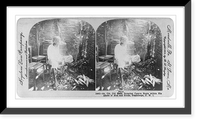 Historic Framed Print, An old, old man (slave) scraping casava roots within his adobe of mud and sticks, Guadeloupe, F.W.I.,  17-7/8" x 21-7/8"