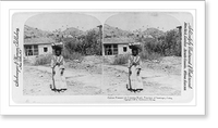 Historic Framed Print, Cuban peasant on country road, Province of Santiago, Cuba,  17-7/8" x 21-7/8"