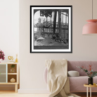 Overhead ore carrier and stoves where air is heated for the furnaces, steel works, Homestead, Pa, Historic Print