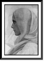 Profile portrait of woman draped with a veil.A.C. Van Buren, Antique Wall Art
