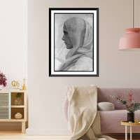 Profile portrait of woman draped with a veil.A.C. Van Buren, Antique Wall Art