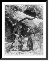 Movie still of William S. Hart in: Devil's Double - facing Enid Markey, who is holding knife to her throat Classic, Antique Wall Art