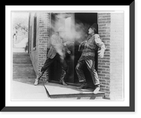 Movie stills of William S. Hart in: Square Deal Sanderson - shooting man in doorway, Vintage Wall Art