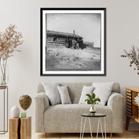 Historic Framed Print, Reynolds & Dowling's camp, Quaking Asp Hill,  17-7/8" x 21-7/8"