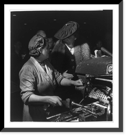 Eleanor Roosevelt talking with woman machinist during her goodwill tour of Great Britain, Vintage Poster
