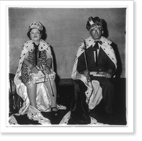 Antique Photo Print - New York City - The king and queen of a senior