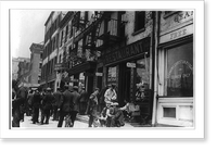 Historic Framed Print, [Striking seamen: Seamen on street in front of Seamen's Christian Association, 19 June 1911, N.Y.C.],  17-7/8" x 21-7/8"