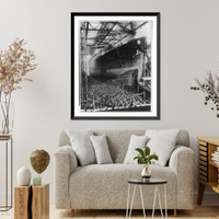 Historic Framed Print, [Crowd at christening and launching of the EUROPA at Hamburg, Germany],  17-7/8" x 21-7/8"