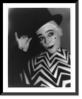 Pierrot; man with clown's face and top hat, Antique Print