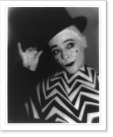 Pierrot; man with clown's face and top hat, Antique Print
