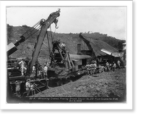 Wrecking cranes freeing steam shovel no. 231 from Cucaracha slide Panama Canal, 4 Oct. 1909, Vintage Wall Art